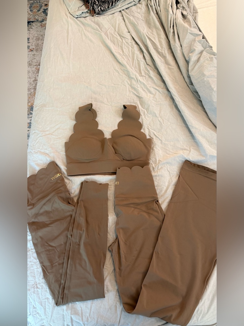wiskii scalloped bra , legging and pants